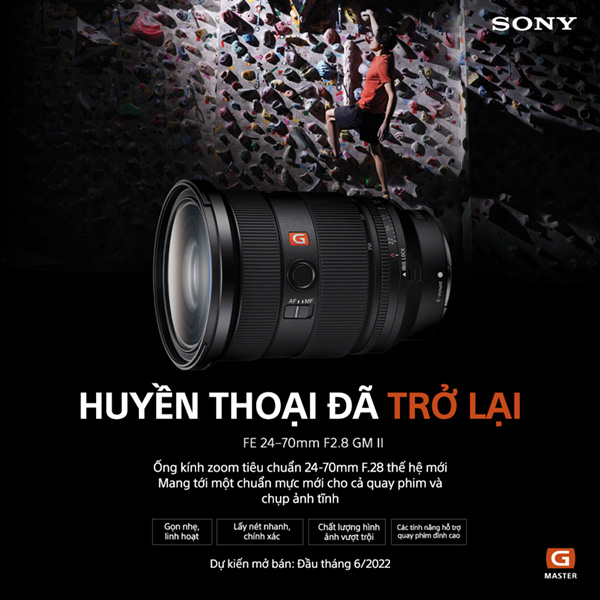 SEL2470GM2 | ỐNG KÍNH CAO CẤP G MASTER FE 24-70MM F2.8 SONY